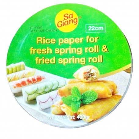 Carta di Riso per Involtini (22cm) 400g, Sa Giang