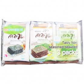 Alghe Secche in stile Coreano con Sesamo e Olio di Mais (4g x 3 Pezzi) 12g, K-Food
