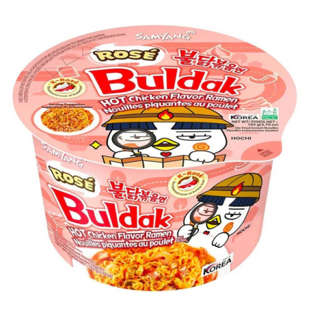Big Bowl Ramen al Pollo e S
alsa Rosè Buldak 105g, Samyang